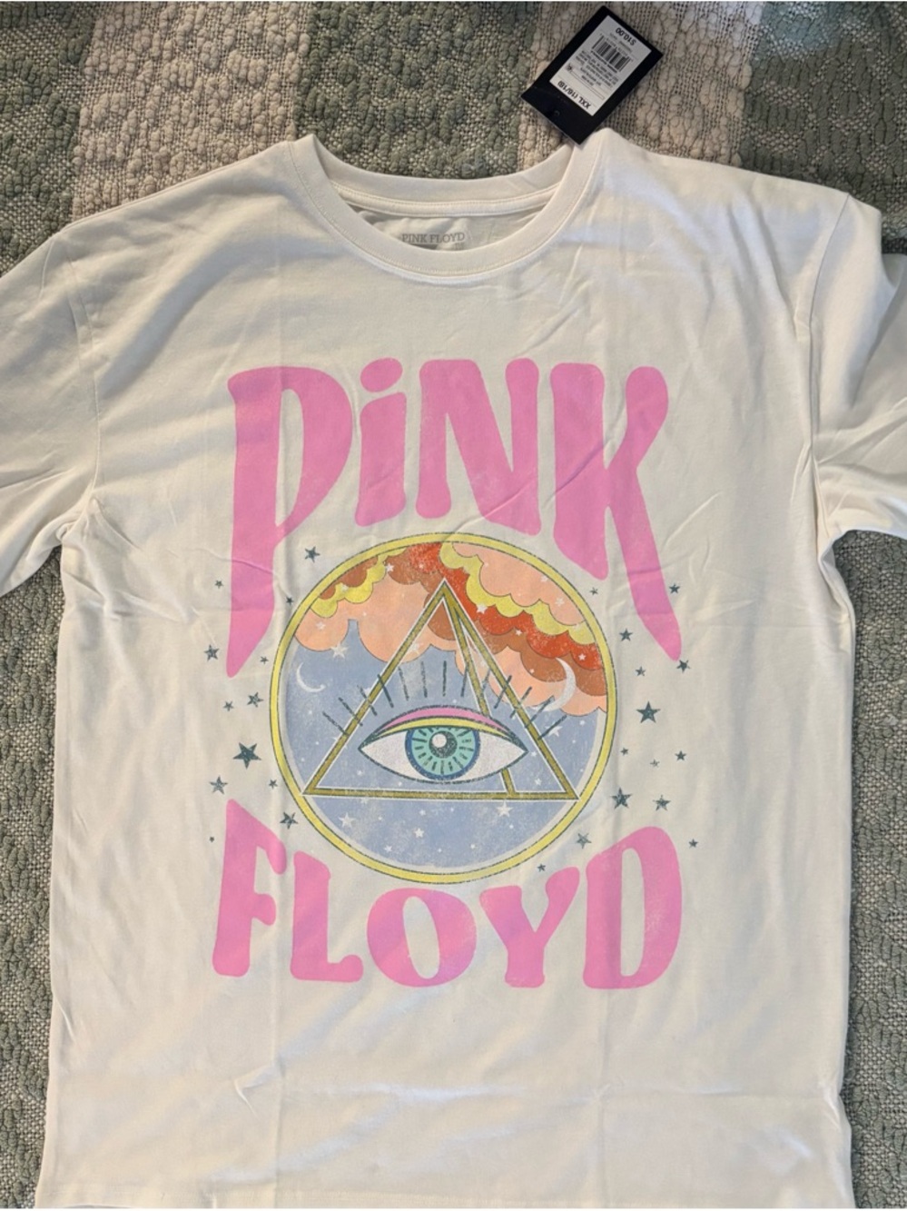 Target White Pink Floyd Graphic Tee with Pink Print